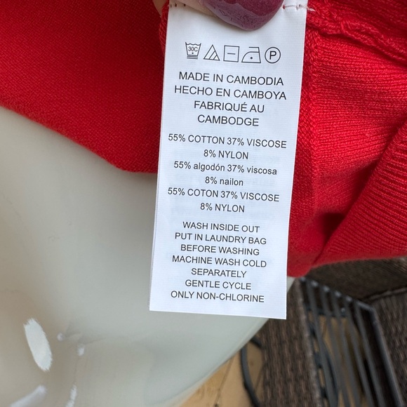 Michael Kors Women's Short Sleeve Red Top Size Large Gold logo detail - Picture 8 of 8